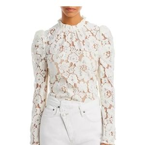 Wayf cream lace blouse size M